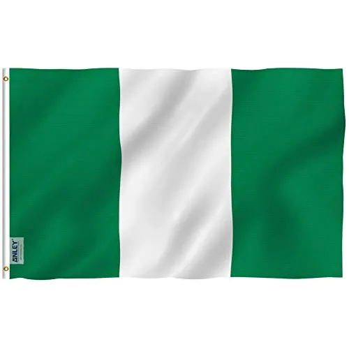 Anley Fly Breeze 3x5 Piedi Bandiera Nigeria - Colore Vivido e Resistente Ai Raggi UV - Testata in Tela E Doppie Cuciture - Bandiera Nazionale Nigeriana in Poliestere Anelli Ottone