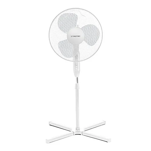 TROTEC Ventilatore a piantana TVE 15 S Altezza regolabile da 105 a 122 cm Oscillazione automatica a 80° 3 livelli di velocità 40 Watt Diametro pale di ventilazione: 40 cm