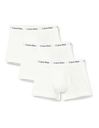 Calvin Klein 3P Low Rise Trunk Bóxer, White, L (Pacco da 3) Uomo