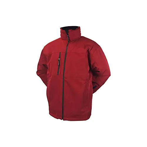 Euro Protection - Parka in softshell traspirante impermeabile antivento. 5 tasche con cappuccio. - Taglia: S - Colore: rosso