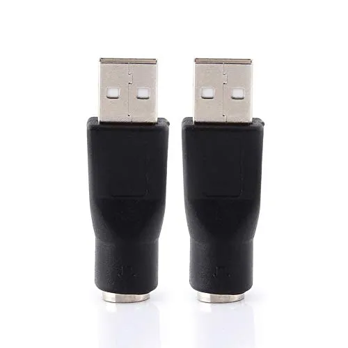 Tonysa 2pz Adattatore da USB a PS / 2 ， USB 2.0 Un connettore da convertitore per adattatori Maschio a PS / 2 Femmina per PC Mouse Tastiera del Computer