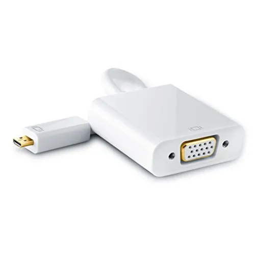 CSL - Full HD Adattatore Micro HDMI a VGA - con Trasmissione Audio Line out - Cavo convertitore - Fino a 1080p - Supporto HDTV - da Digitale ad analogico - Bianco