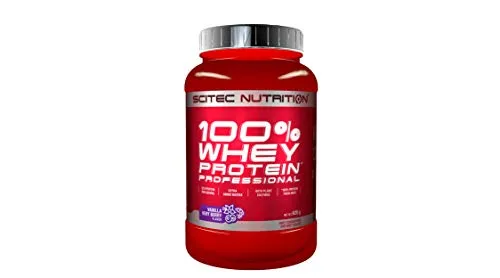 Scitec Nutrition 100% Whey Protein Professional con aminoacidi chiave extra e enzimi digestivi, senza glutine, 920 g, Vaniglia e Frutti di Bosco