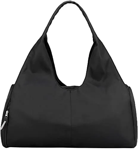 Borsa sportiva da donna, borsa da palestra, con scomparto per scarpe e tasca per il bagnato, impermeabile, per la danza, lo yoga, il bagaglio a mano per uomini e donne, Nero ,