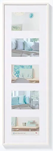 walther cornice design bianco 5X 10x15 cm galleria con passe-partout, New Lifestyle cornice plastica KV515W