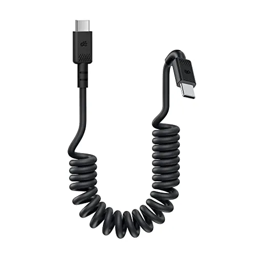 dé Cavo Lightning a Spirale 0,9m USB-C a USB-C 60 W & Android Auto per Samsung S22/S21/21/10 Note 20/10 MacBook Air/Pro iPad Pro Switch Google Pixel e Altri Dispositivi di Tipo C