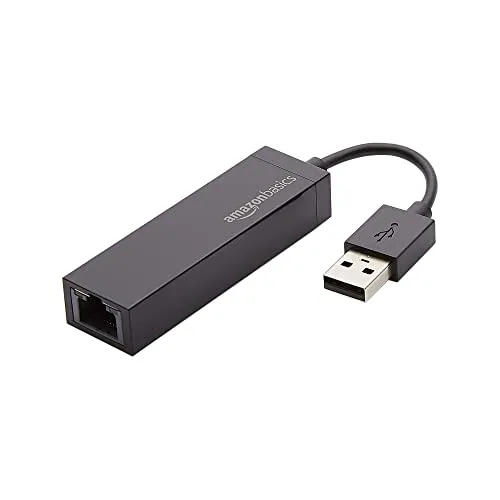 Amazon Basics Adattatore di rete da USB 2.0 a Ethernet LAN 10/100, Nero