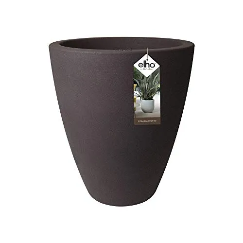 Elho Allure Ellips - Vaso per fiori, 40 cm, plastica, Marrone corteccia, 40 cm