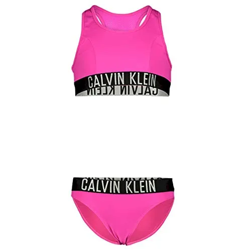 Calvin Klein Bralette Bikini Set Costume da Bagno, Rosa (Pink Glow 17/2435 Tz7), (Taglia Unica: 14-16) Bambina