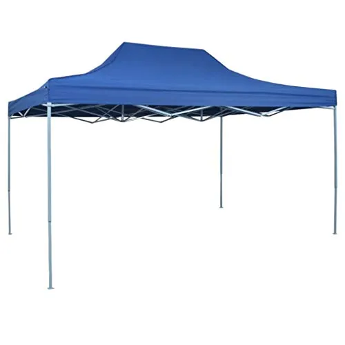 partytenten - vidaXL Professional Folding Party Tent 9.8'x13.1' Steel Blue - 3 x 4 m - Blauw