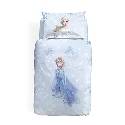 Caleffi 81208 Cotone Disney Frozen Elsa Completo Copripiumino per Singolo Letto, Multicolore