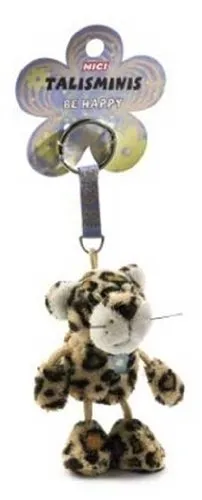 Leopard brown w. metal pendant. 7cm Talisminis