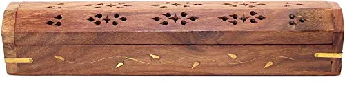 Bramble & Jones - Bastoncini di incenso in legno massiccio con raccogli ceneri e bruciatori a cono, colore: marrone, 33,8 x 7,2 x 7,2 cm