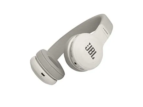 JBL E45BT Cuffie Wireless Sovraurali, Cuffie On-Ear universali Pieghevoli Bluetooth con Microfono integrato, Comandi sul padiglione, Fino a 16h di Autonomia, Bianco