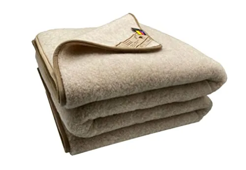 Alpenwolle Coperta di lana lama alpaca, 20% lana di alpaca 80% lana Merino, lana vergine, 240x200