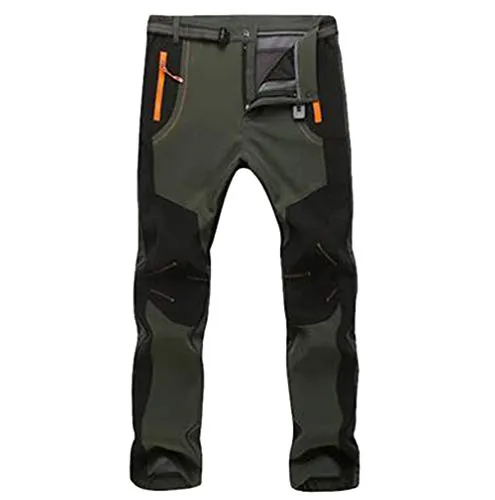 YiLianDa Pantaloni Funzionali Softshell Invernali da Uomo Slim Fit Impermeabili e Traspiranti per Trekking e Sport all'aperto