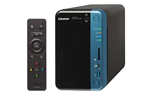 QNAP TS-253B-4G 8TB - Soluzione Nas a 2 alloggiamenti installata con 2 Dischi rigidi Western Digital Red Drive da 4 TB, Conforme GDPR