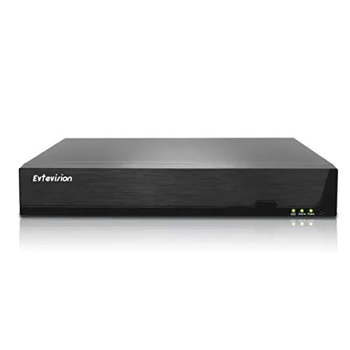 Evtevision 32 Canali 4K Videoregistratore di rete H.265 CCTV NVR Onvif Protocollo,Supporto P2P Accesso remoto cloud, Registrazione rilevamento movimento, Uscita 4K (No disco fisso)