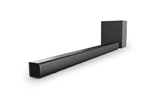 Philips Audio Soundbar Bluetooth HTL1520B/12 Bluetooth Soundbar (Bluetooth, Subwoofer senza cavi, HDMI ARC, entrata audio da 3,5 mm, design piatto, 70 watt) nero