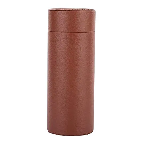 Vaso Portasigari Portatile Humidor Legno di Cedro Sigaro Humidor Pelle Sintetica Scatola di Sigari con Igrometro, Humidor, Siphon per Viaggi, Affari - Regalo Perfetto per Amanti di Sigaro(Brown)