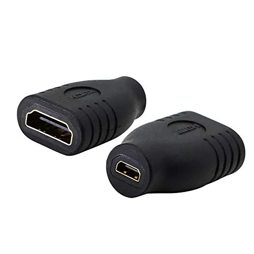 PNGKNYOCN Adattatore Micro HDMI Extender HDMI tipo D femmina a HDMI tipo A femmina connettore accoppiatore supporto 3D 4K 1080P, KANGPING per fotocamere, computer, proiettori (confezione da 2)