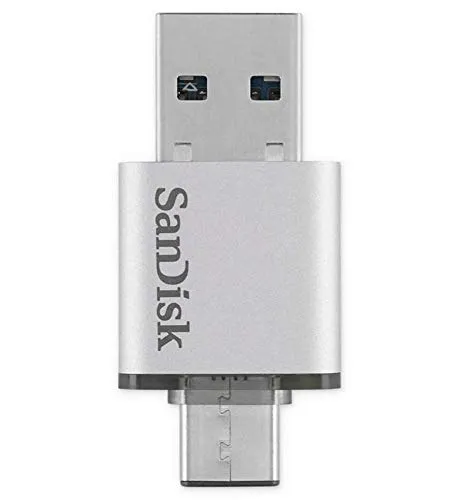 Sandisk SDDDMC-064G-GA46 64GB Type-A/Type-C Silver USB flash drive - USB flash drives (64 GB, Type-A/Type-C, Capless, Silver)