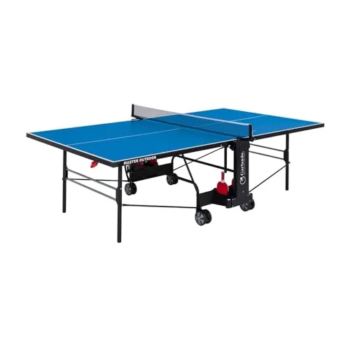 Garlando Tavolo da Ping Pong Master Outdoor Con Ruote Per Esterno Blu
