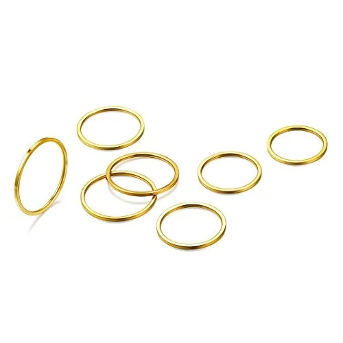 GoldChic Jewelry Set Di Anelli Midi Impilabili Knuckle, Anelli a Fascia In Oro Per Donna