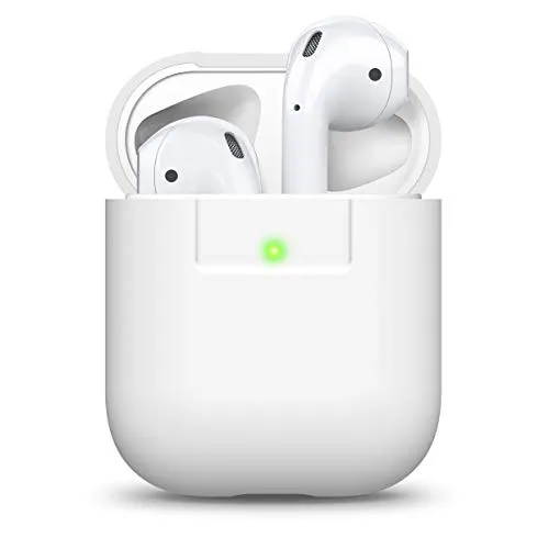 elago Custodia in Silicone Compatibile con Apple AirPods 1 & 2 (LED anteriore Visibile) - Funziona la Ricarica Wireless, Inserimento Perfetto (Bianco)