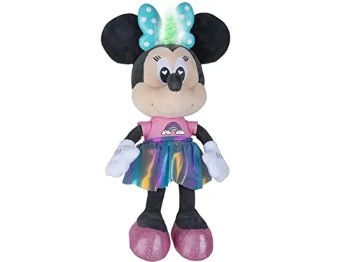 Peluche gigante 40 cm Minnie bambole per bambina con effetti visivi- "Unicorn Glow" pupazzo sonoro con 7 colorazioni - Minnie magico unicorno colorato multicolore 186057