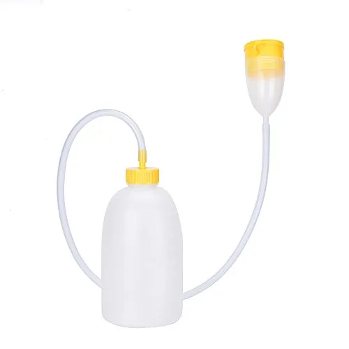 YUMSUM Di viaggio Urinali per Male contenitore di raccolta delle urine orinatoio con il tubo di uomini, 1700 ML (Giallo)