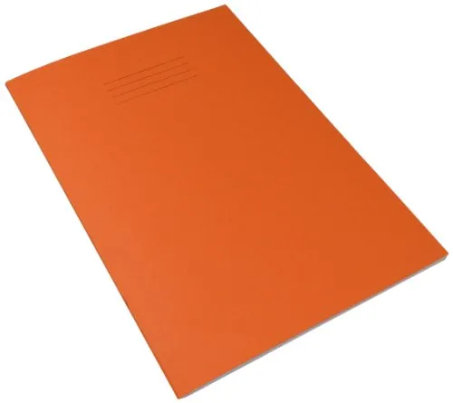 Rhino - Quaderno per esercizi a quadretti da 7 mm, formato A4, 64 pagine, confezione da 10, colore: Arancione