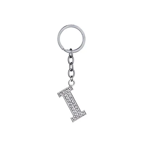 TREESTAR Strass Alfabetico A-Z Portachiavi Sparkle Lettera Ciondolo Portachiavi Ragazza Chiave Accessori keychain per Telefono Zaino Chiavi di Auto Borsa a Mano, Lega, I, 3cm