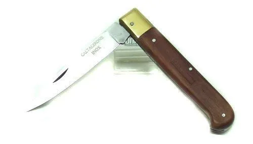 Ausonia - Coltello da tasca modello Calabrese manico legno Cm 19,5