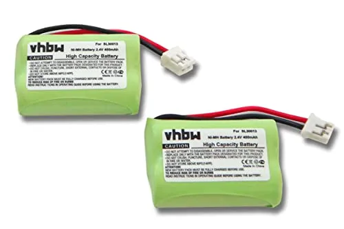 vhbw 2x batteria sostituisce SL30013 per telefono fisso cordless (400mAh, 2,4V, NiMH)