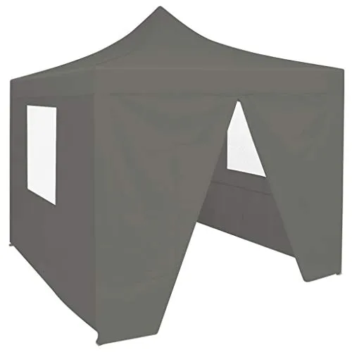 vidaXL Gazebo Professionale Pieghevole 4 Pareti 2x2m Acciaio Antracite