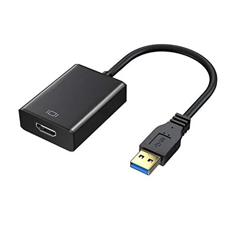 USB a HDMI Adattatore, da USB 3.0/2.0 a HDMI 1080P Full HD (da Maschio a Femmina) Video e Audio Multi-Display Converter Supporto Laptop PC Proiettore HDTV TV Windows 10/8.1/8/7, XP