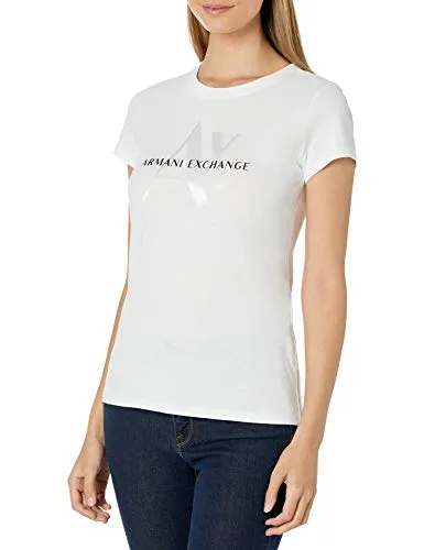 ARMANI EXCHANGE T-Shirt Donna Maglia Girocollo Bianca 3HYTAYYJ73Z-1000