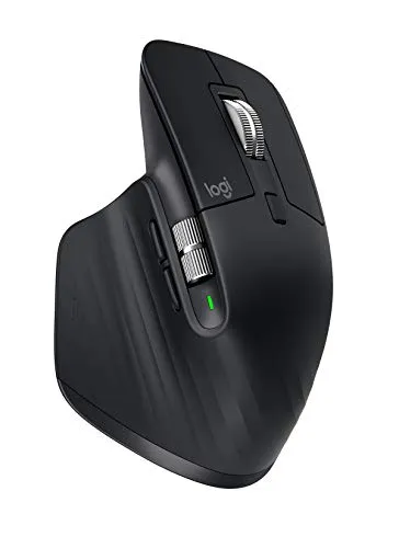 Logitech MX Master 3 Mouse Wireless Avanzato, Ricevitore Bluetooth + USB, Scorrimento ‎rapido, 4000 DPI Qualsiasi Superficie, Ergonomico, 7 Pulsanti, PC/Mac/iPadOS, Nero