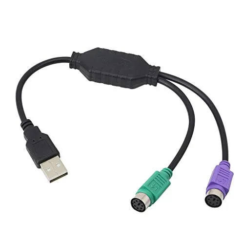 PS/2 a USB cavo USB a PS/2 spina attiva USB a doppio PS/2 adattatore tastiera mouse convertitore adattatore per tastiera PS2 -nero