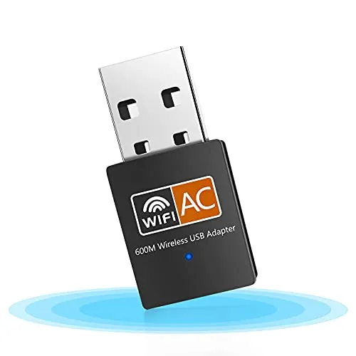 ElecMoga Adattatore USB WiFi Dongle, 600Mbps Adattatore WiFi Dual-Band 2.4/5GHz Mini Ricevitore Adattatore di Rete Wireless Supporta Windows 10/8/7/Vista/XP/2000 Mac OS X 10.4-10.15 (aggiornato)