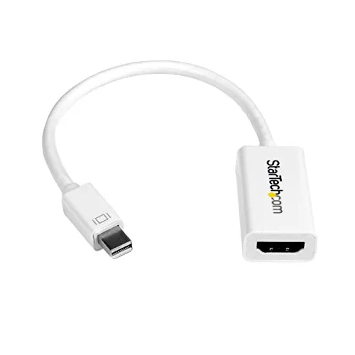 Startech.Com Adatattore Mini Displayport a HDMI 4K a 30 Hz, Convertitore Audio/Video Attivo Mdp 1.2 a HDMI per Mac Book Air/Pro, Bianco