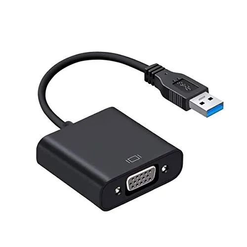 Adattatore da USB a VGA, adattatore USB 3.0 a VGA, convertitore video multi-display compatibile con PC Laptop Windows 7/8/8.1/10, desktop, laptop, PC, monitor, proiettore, HDTV