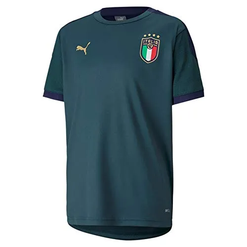 PUMA FIGC Training Jersey Jr, Maglietta Bambino, Ponderosa Pine/Peacoat, 116