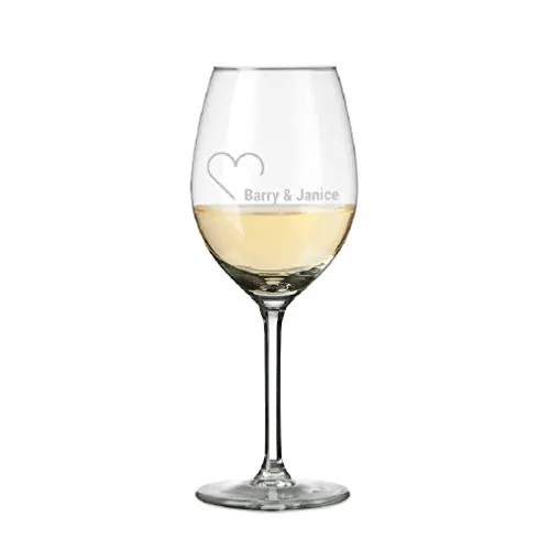 YourSurprise Bicchiere da Vino Personalizzato con Nome - Bicchiere da Vino Bianco Inciso con Nome: Personalizzabile con Testo, Design e Caratteri Diversi