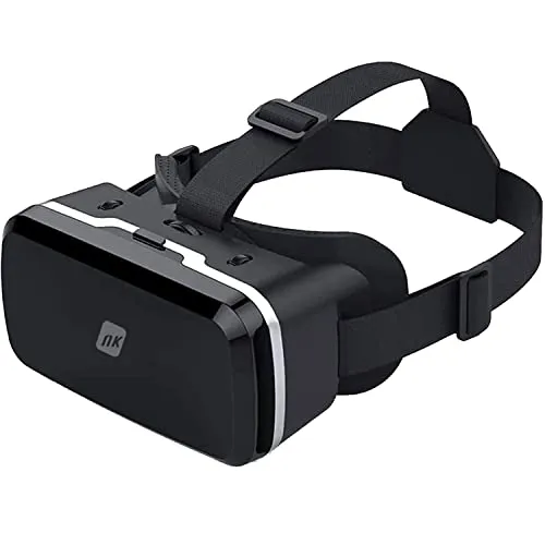 NK Occhiali 3D VR – Intelligenti, Per Smartphone tra 4,7" – 6,53", Angolo 90 – 100 gradi, Rotazione 360°, Regolabile, (Nero)