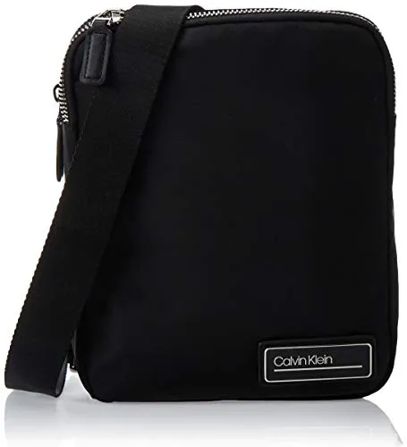 Calvin Klein Primary 2g Flat Crossover - Borse a spalla Uomo, Nero (Black), 1x1x1 cm (W x H L)