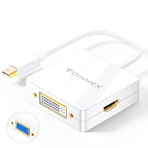 Adattatore Mini DisplayPort a HDMI VGA DVI, Convertitore Thunderbolt a VGA HDMI DVI, Microsoft Surface Pro 6 5 4 3 Mini DP a HDMI VGA DVI Adapter per Mac MacBook Pro Air MS Surface Book ThinkPad