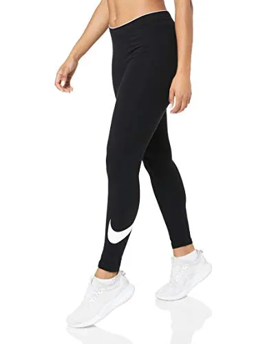 Nike Tight Fit, Leggings Donna, Nero (Black/White), S