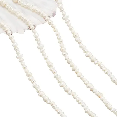 NBEADS Circa 215pz Mini Perle D'Acqua Dolce Coltivate Naturali, 1.5~3 mm Perle D'Acqua Dolce Allentate con Perle D'Acqua Dolce A Forma di Riso per La Creazione di Gioielli Artigianali